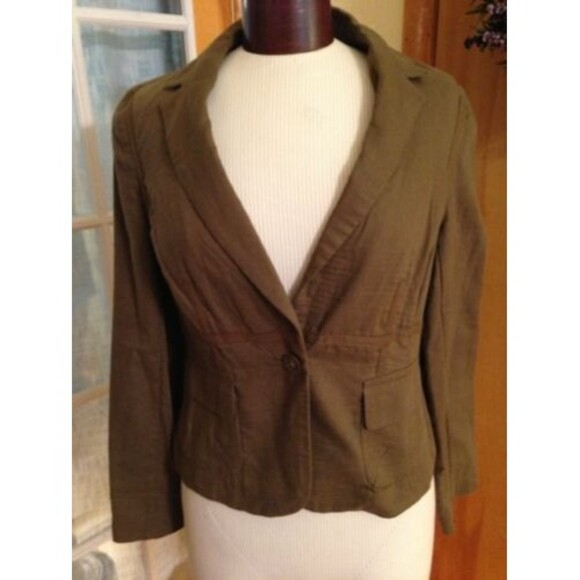 Elizabeth & James Women's Blazer Olive Green Cotton Blazer Size 4 Nwt $379 - Picture 1 of 11